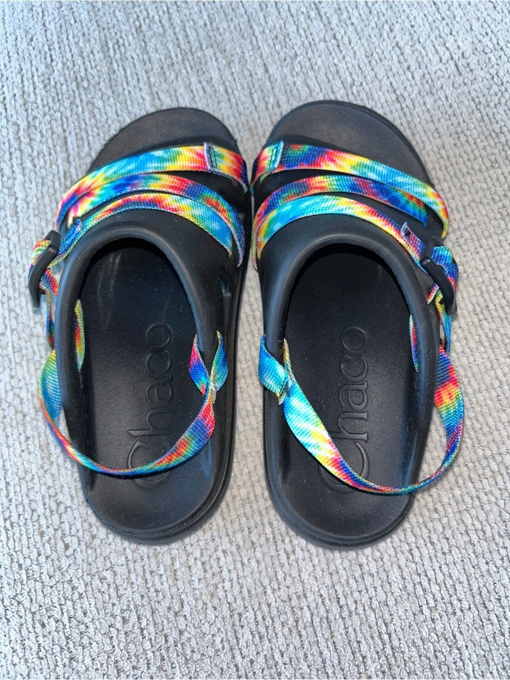 Chaco Chillos Unisex Kids Sz 2Y Tie Dye Print Slip On Sport Sandals Shoes ~ MINT